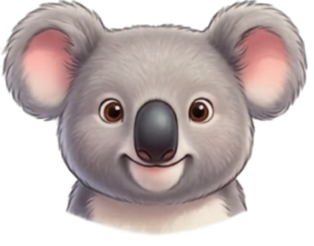 Australia Koala cartoon head shot