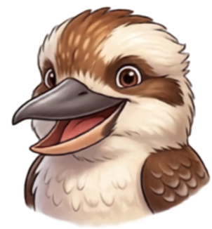 Australia Kooka bird cartoon head shot