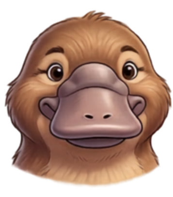 Australia Platypus cartoon head shot