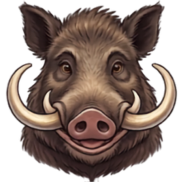 Europe wild board cartoon head shot
