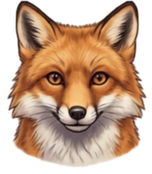 Europe red fox cartoon head shot