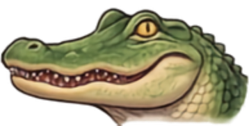 No. American Alligator cartoon head shot