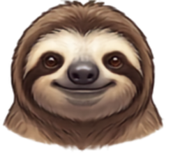 So. American Sloth cartoon head shot