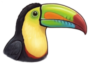 So. American Toucan cartoon head shot
