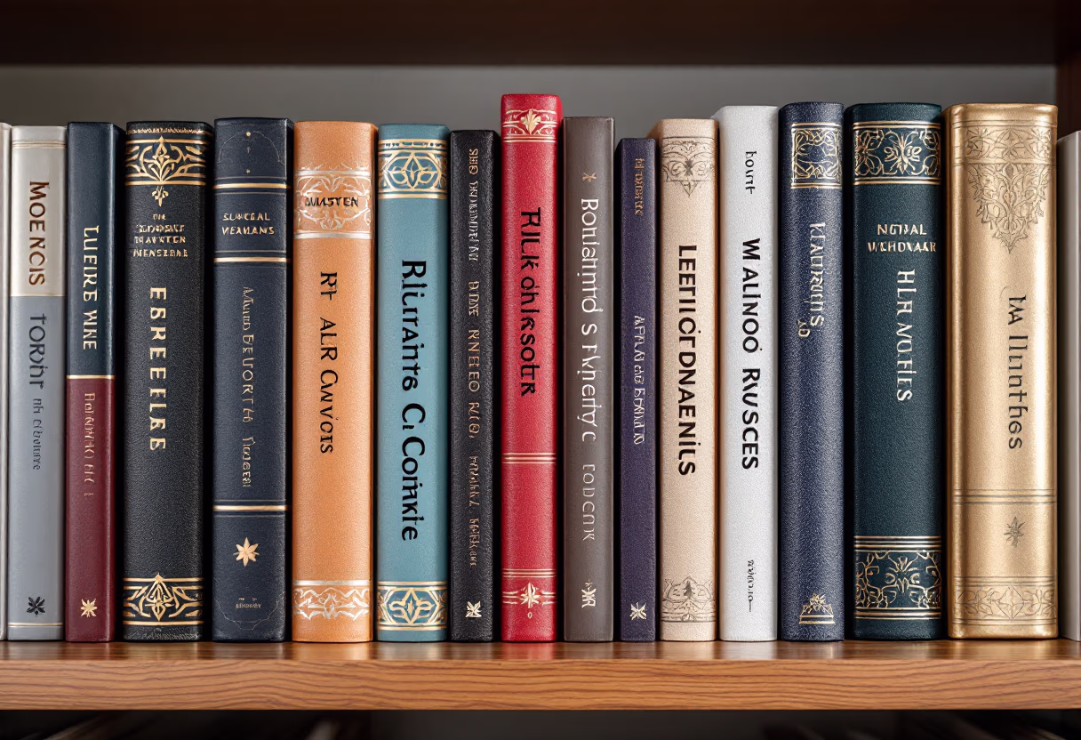 image of a modern bookshelf in an author's office