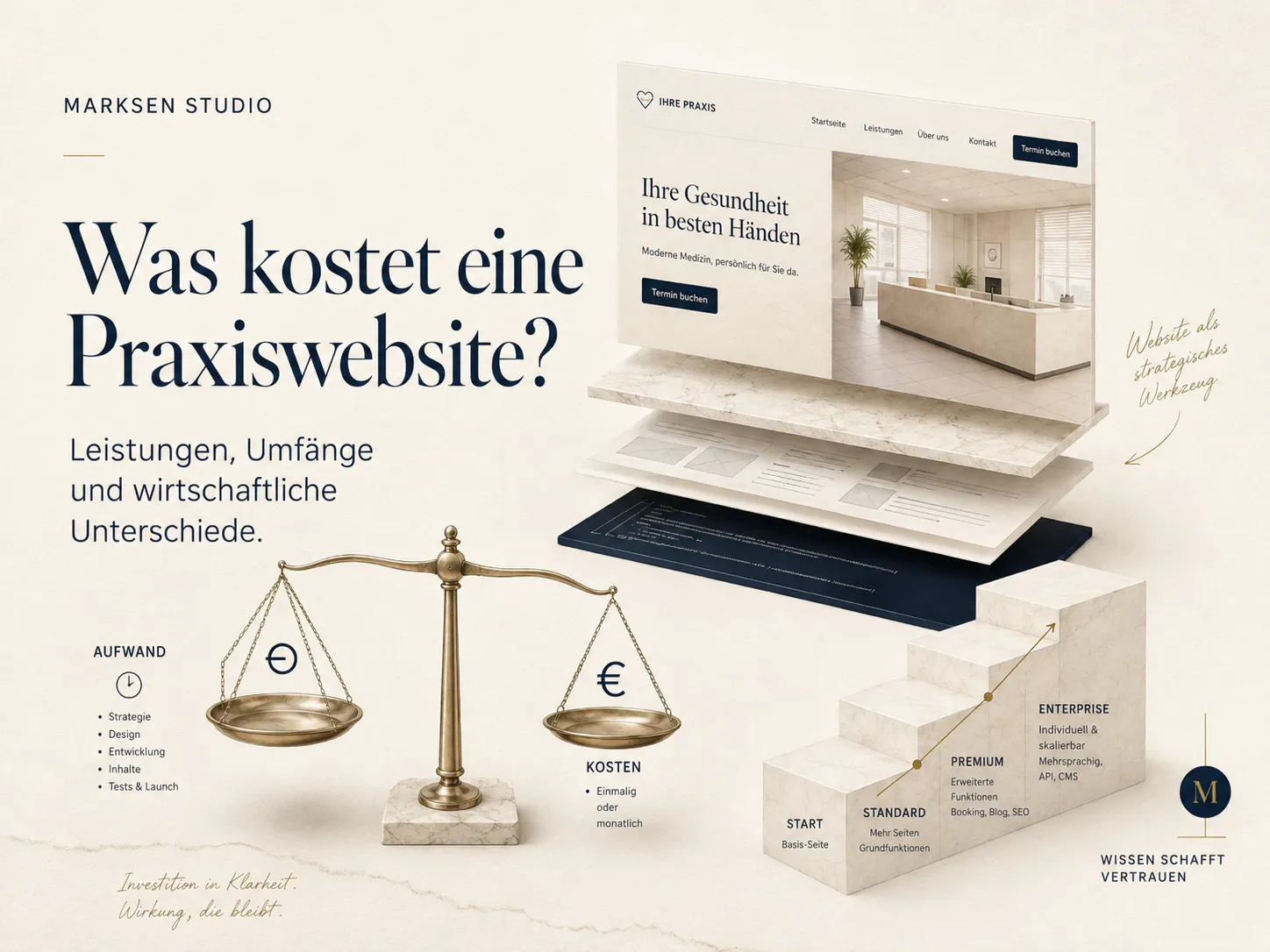 Was kostet eine Praxiswebsite? Leistungen, Umfänge und wirtschaftliche Unterschiede