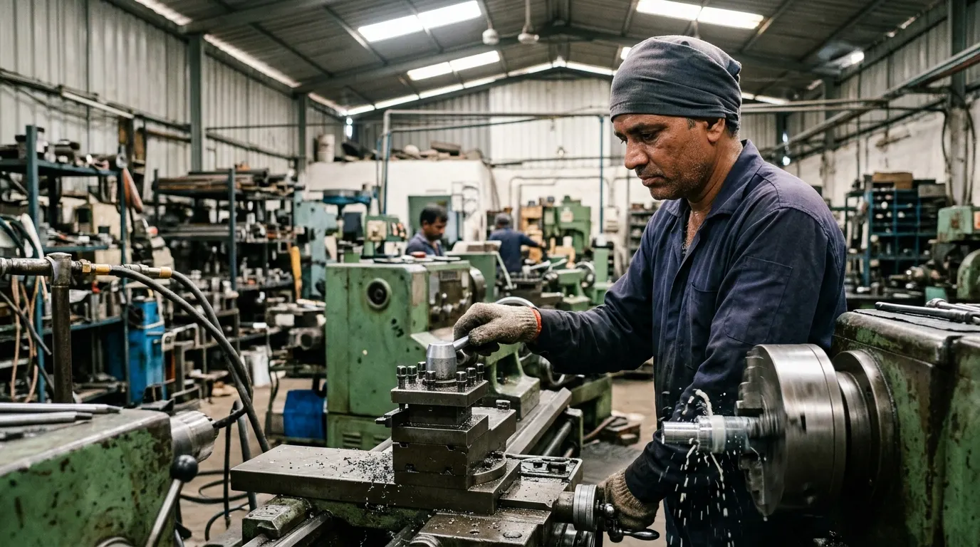 CNC Machine operator at work