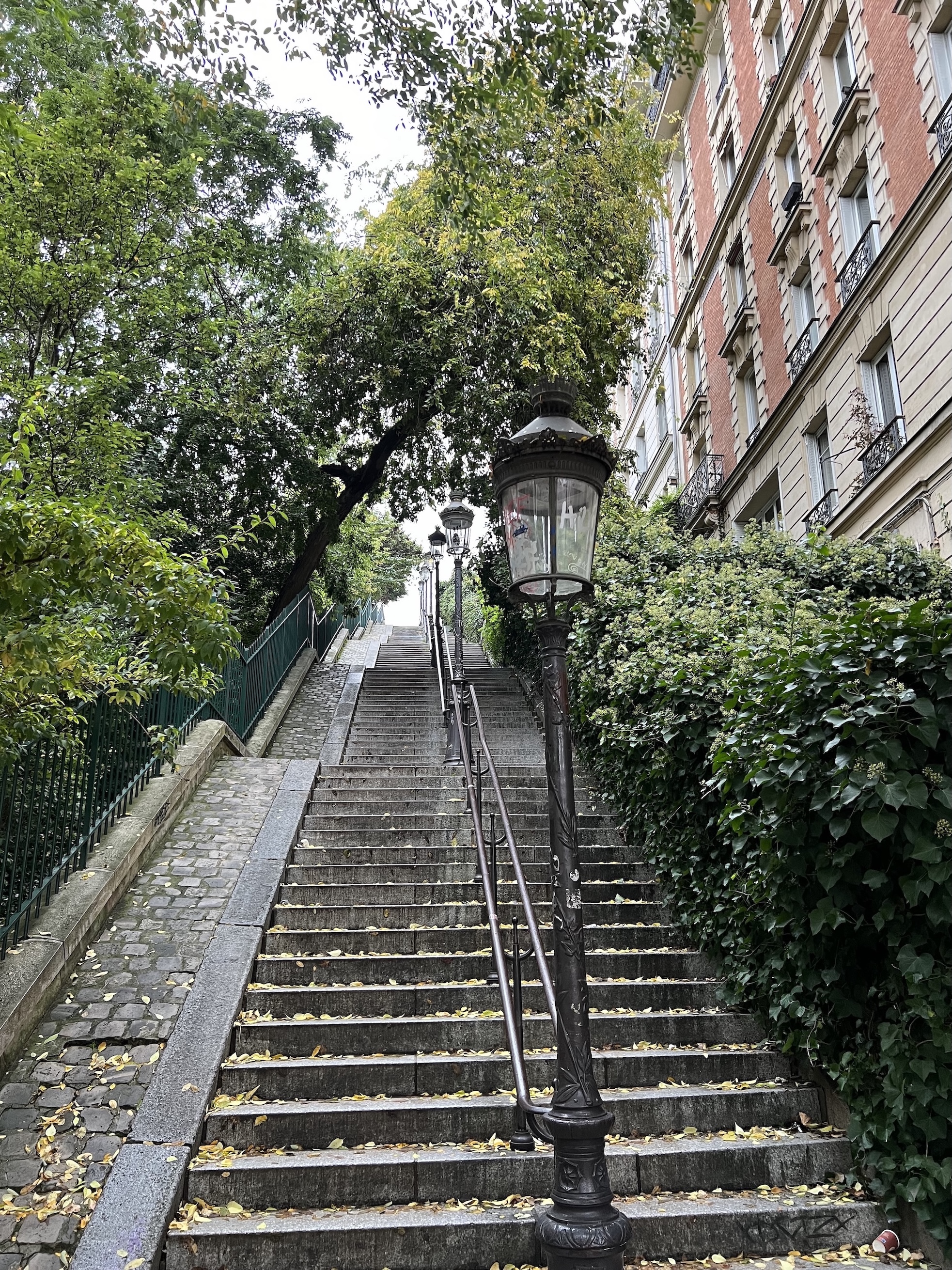 Stairs leading up to Montmartre, Paris, France.