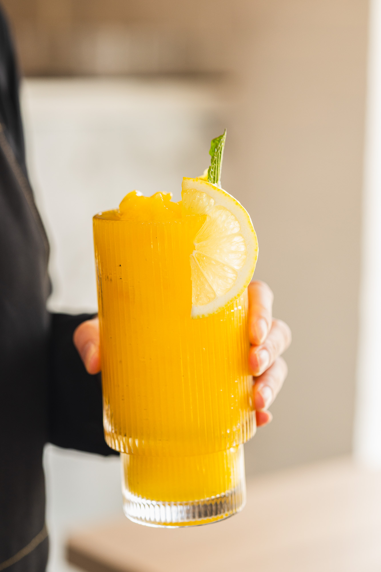 Mango slush at Karkumi Cafe.