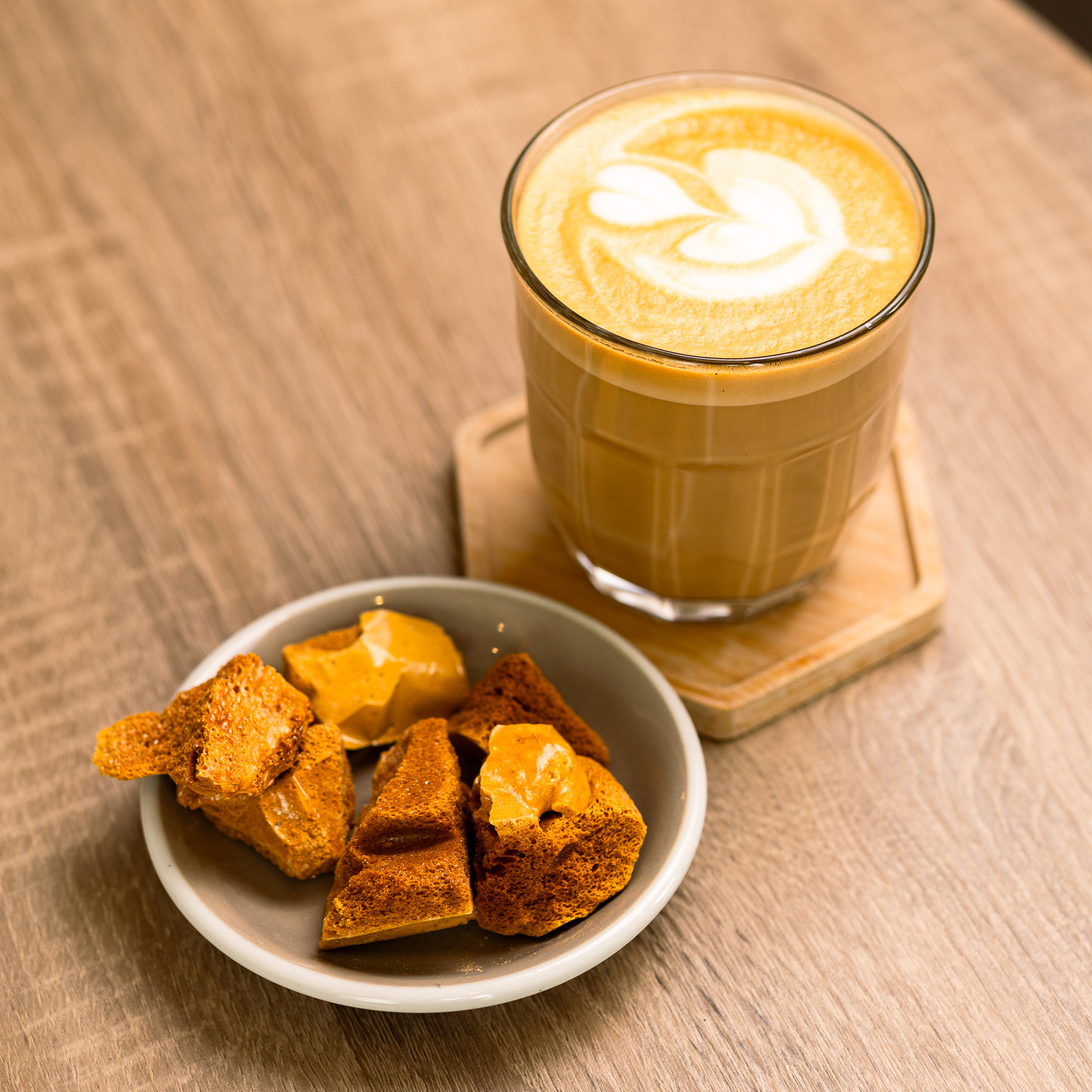 Honeycomb Latte at Karkumi Cafe.