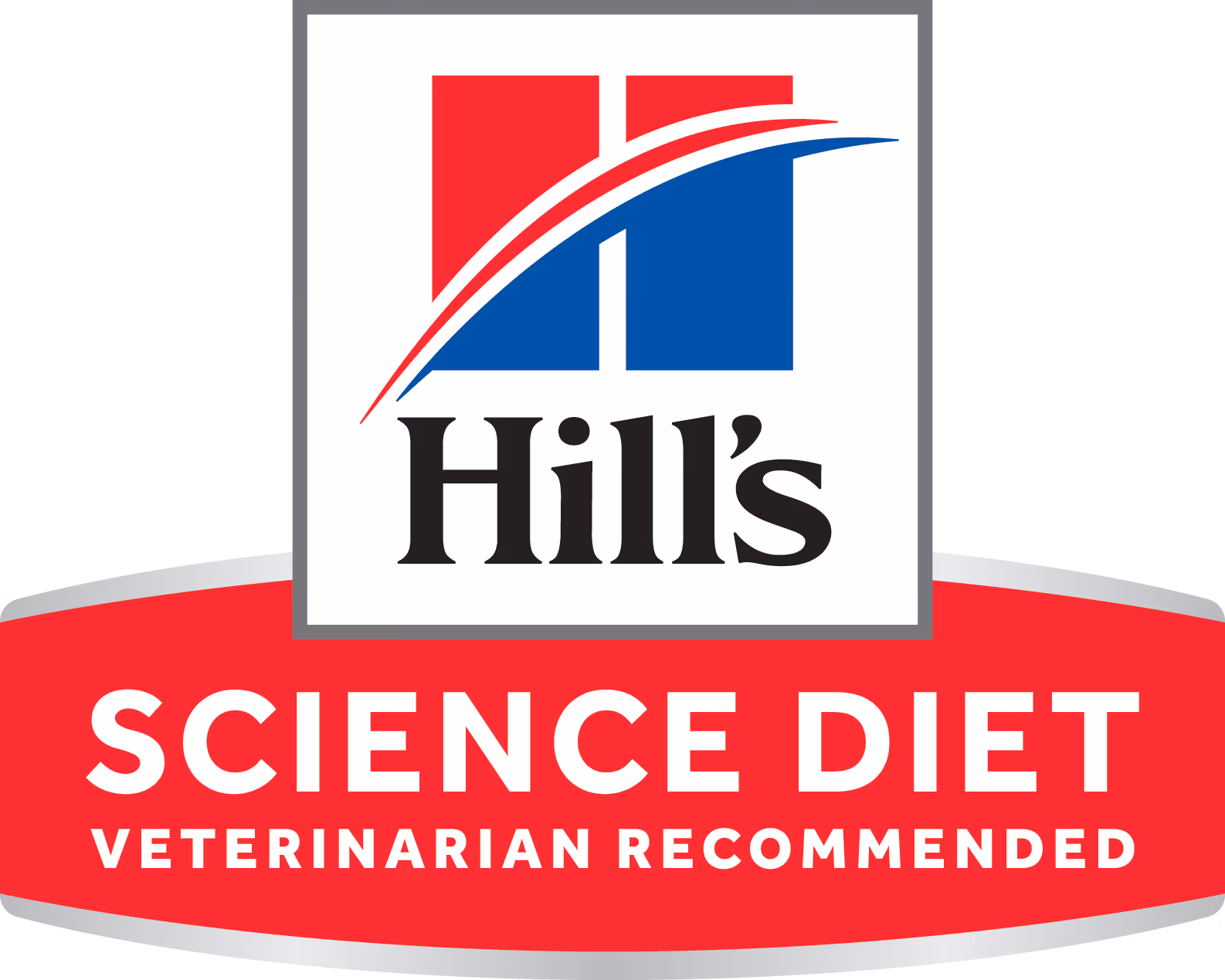 Hill's Science Diet logo with a red and blue square and the text 'Veterinarian Recommended' below.