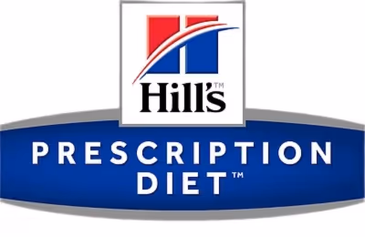 Hill's Prescription Diet logo with the brand name in black and a blue oval containing 'Prescription Diet' in white text.