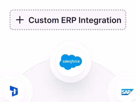 Custom ERP integration interface with Salesforce, SAP, and enterprise system connections.