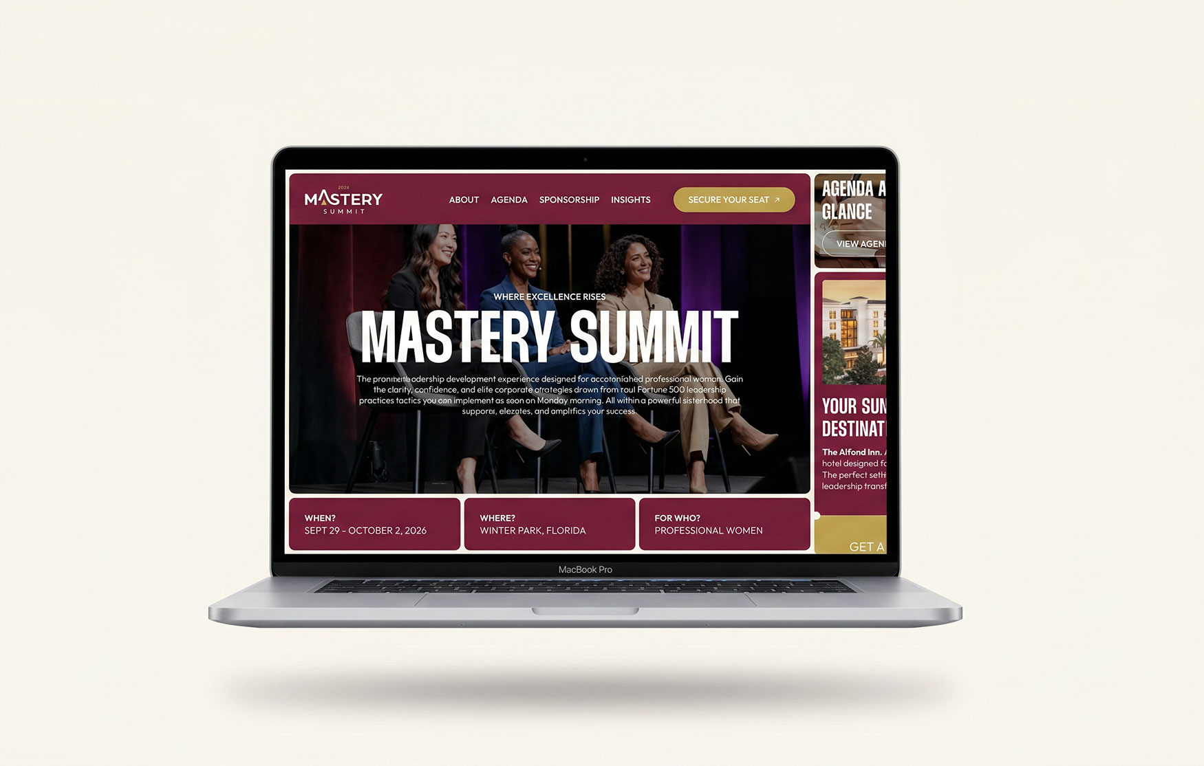 Premium executive leadership event brand and launch by FourStage & Co. — engagement deliverables