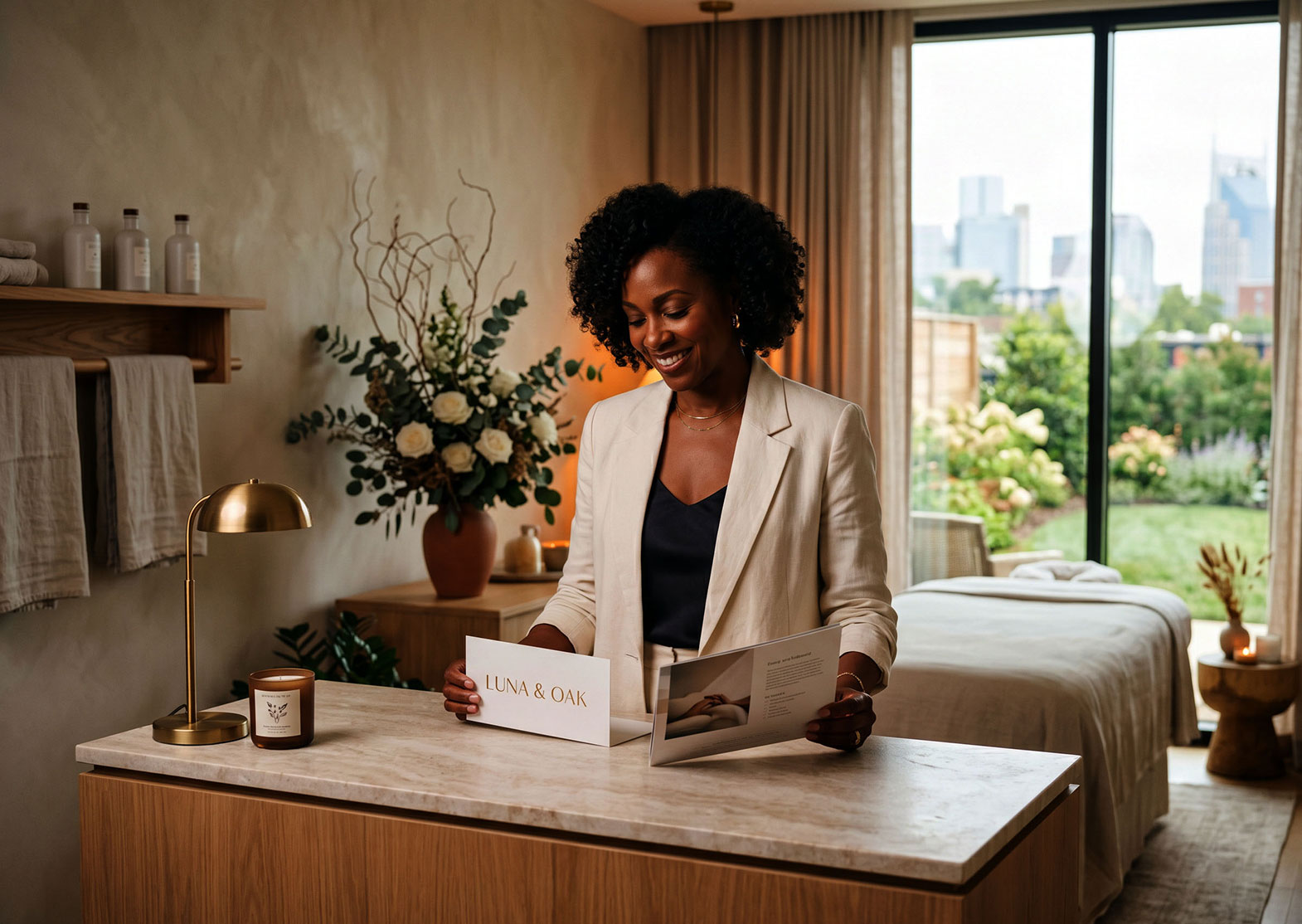 Brand repositioning and identity for a day spa by FourStage & Co. — engagement deliverables