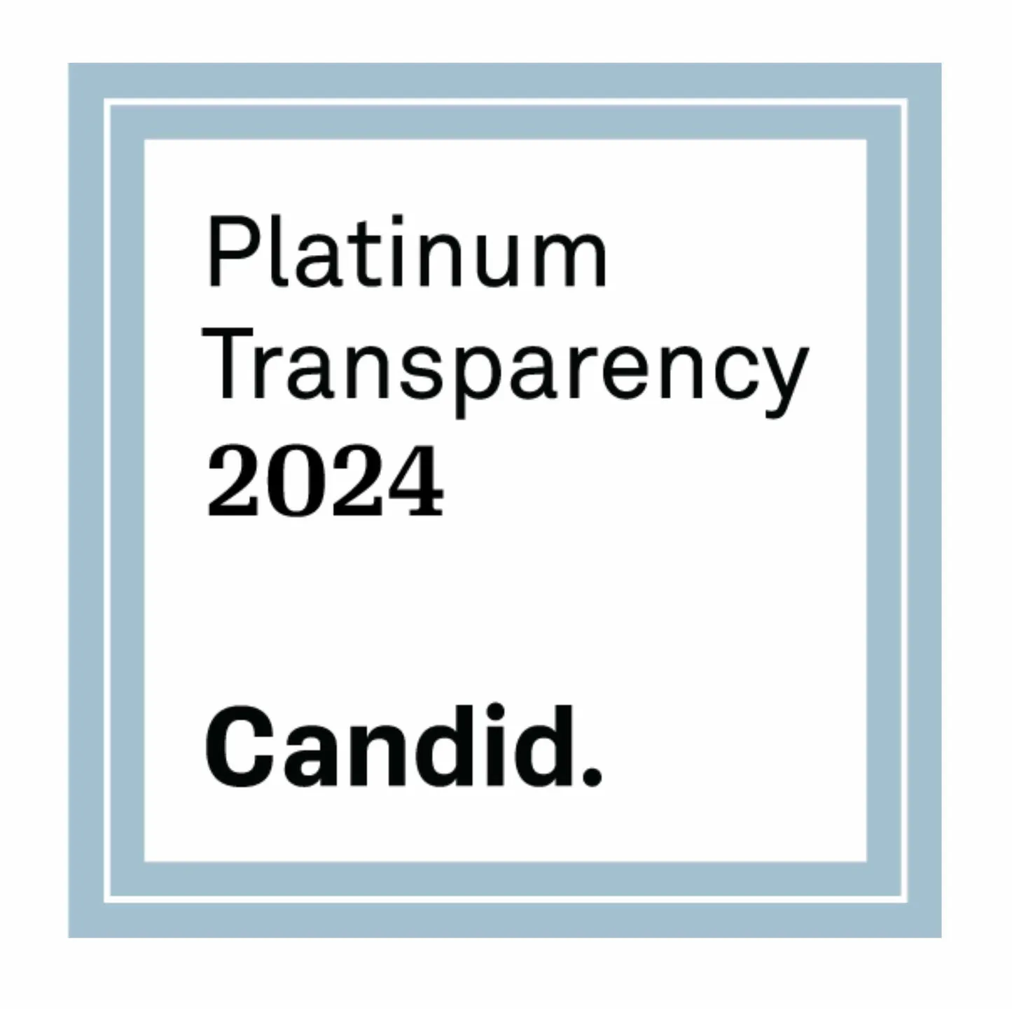 Platinum Transparency 2024 badge with the word Candid in bold inside a bordered square.