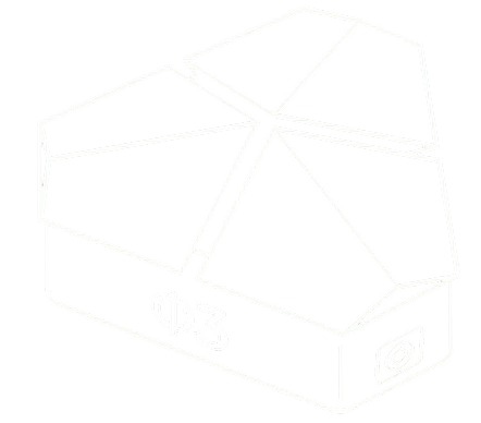 White line drawing of a segmented pie chart on a rectangular base with Greek letter Phi and number 3.