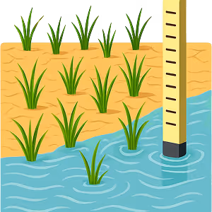 Re-flooded rice field