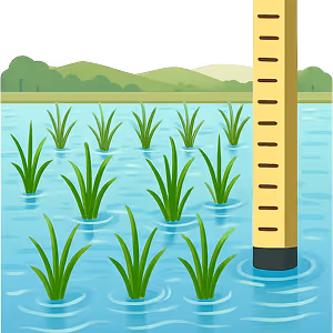 Flooded rice field