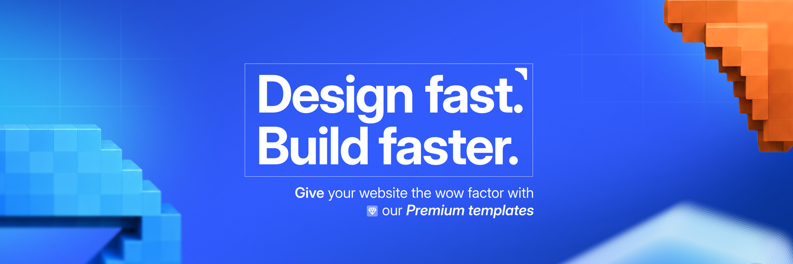 Design fast. Build faster featuring Grabui cover photo in blue background