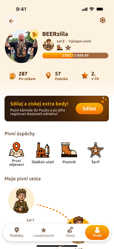 Profil hráče