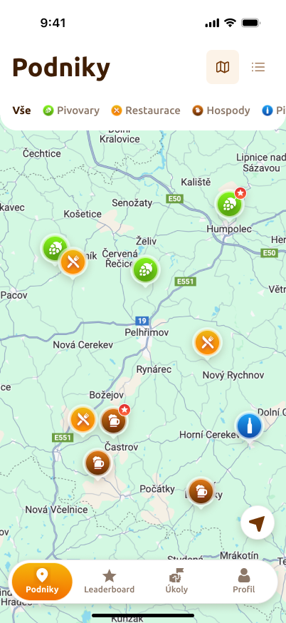 Mapa podniků