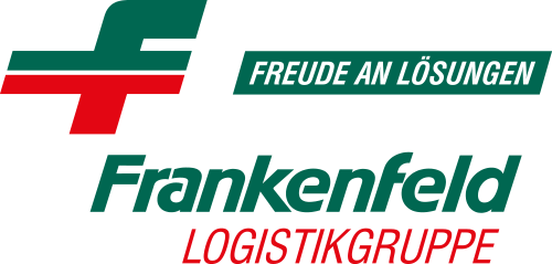 Logo der Frankenfeld Logistikgruppe mit dem Slogan Freude an Lösungen.