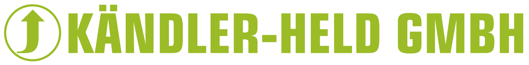 Logo der Firma KÄNDLER-HELD GMBH mit grünem Aufwärtspfeil im Kreis.