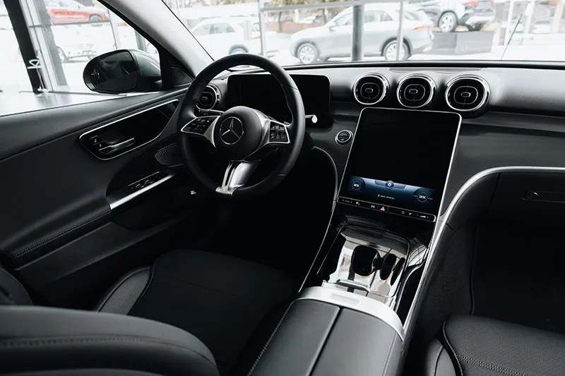 Luxury vehicle interior for private Nordic transfers