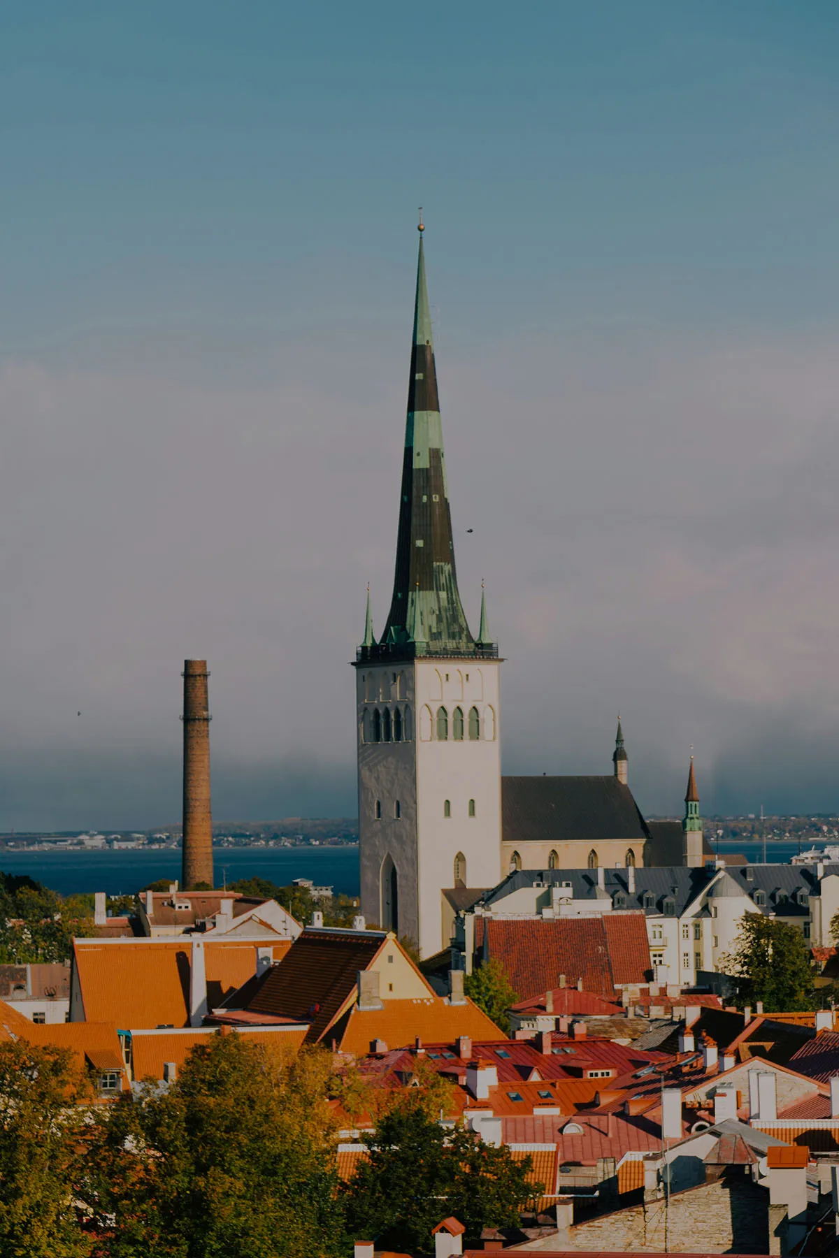 Tallinn Old Town skyline and church tower