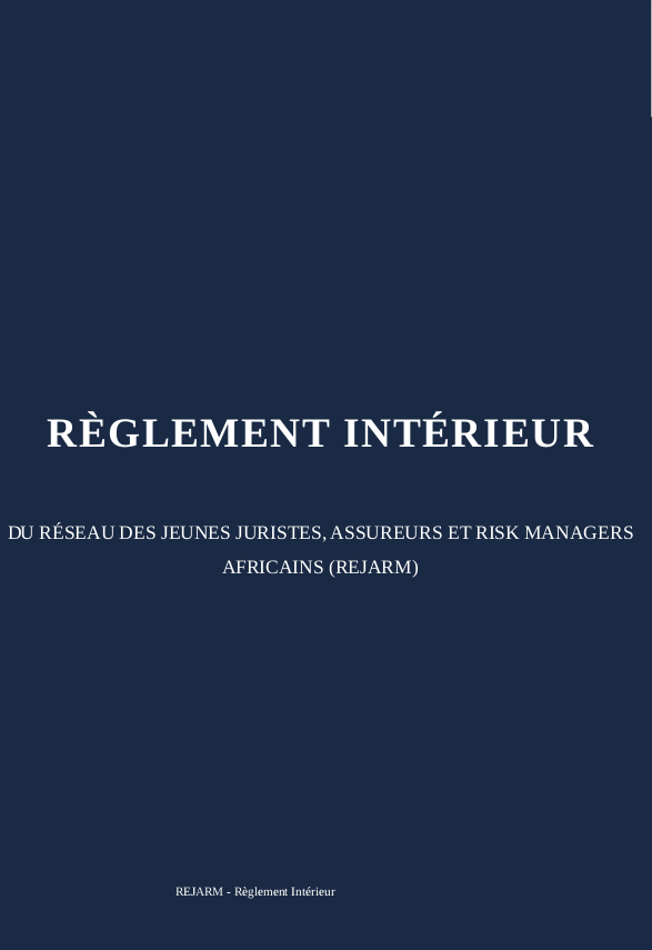 Règlement intérieur REJARM