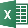 Microsoft Excel Symbol mit weißem X auf grünem Hintergrund und Tabellenraster.