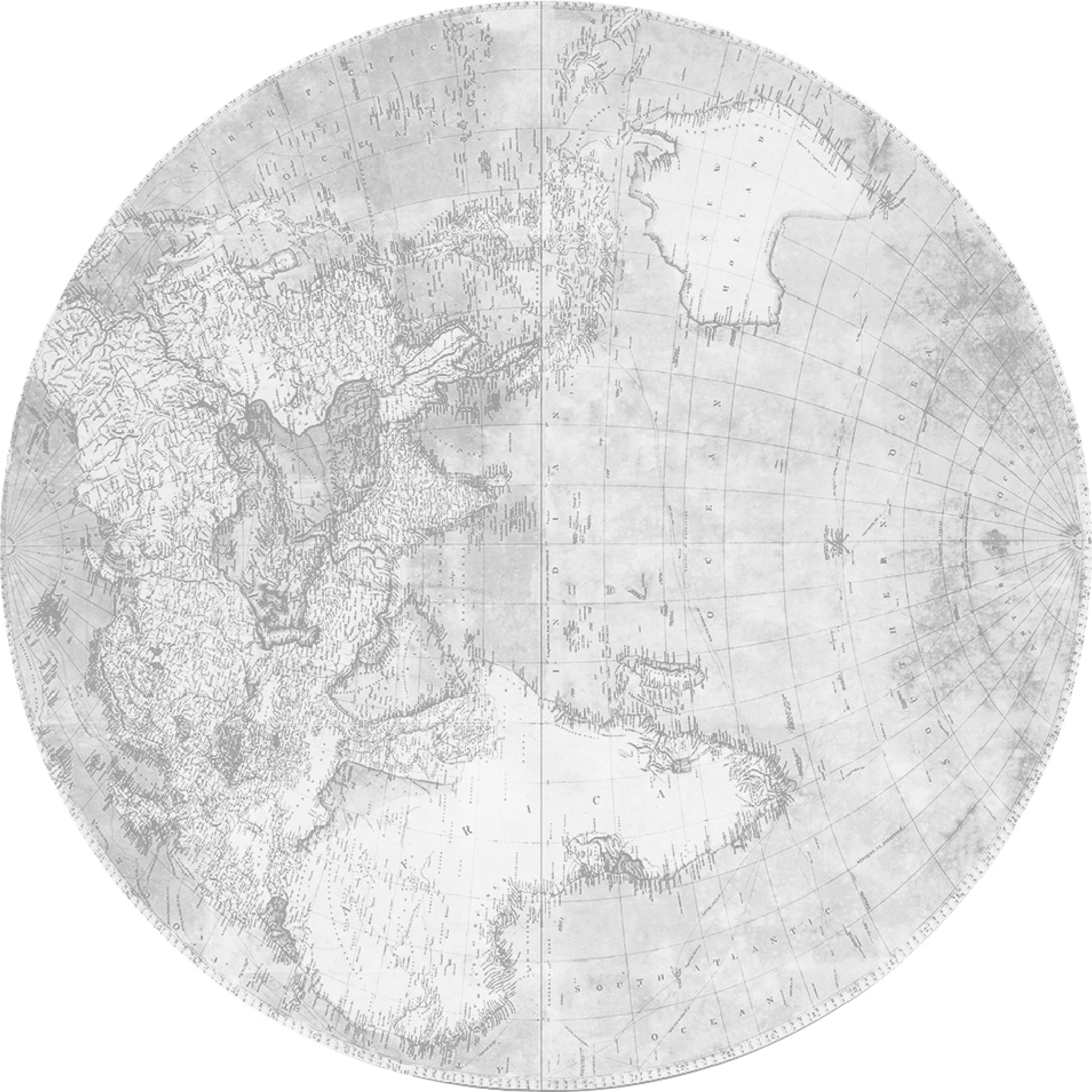Black and white antique map depicting the Northern Hemisphere, centered on the North Pole.