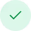 Light green circle with a darker green checkmark inside.