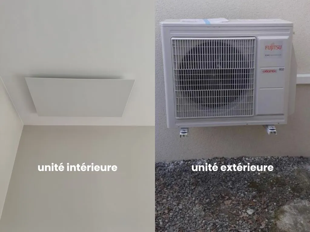 clim gainable unité intérieure et extérieure