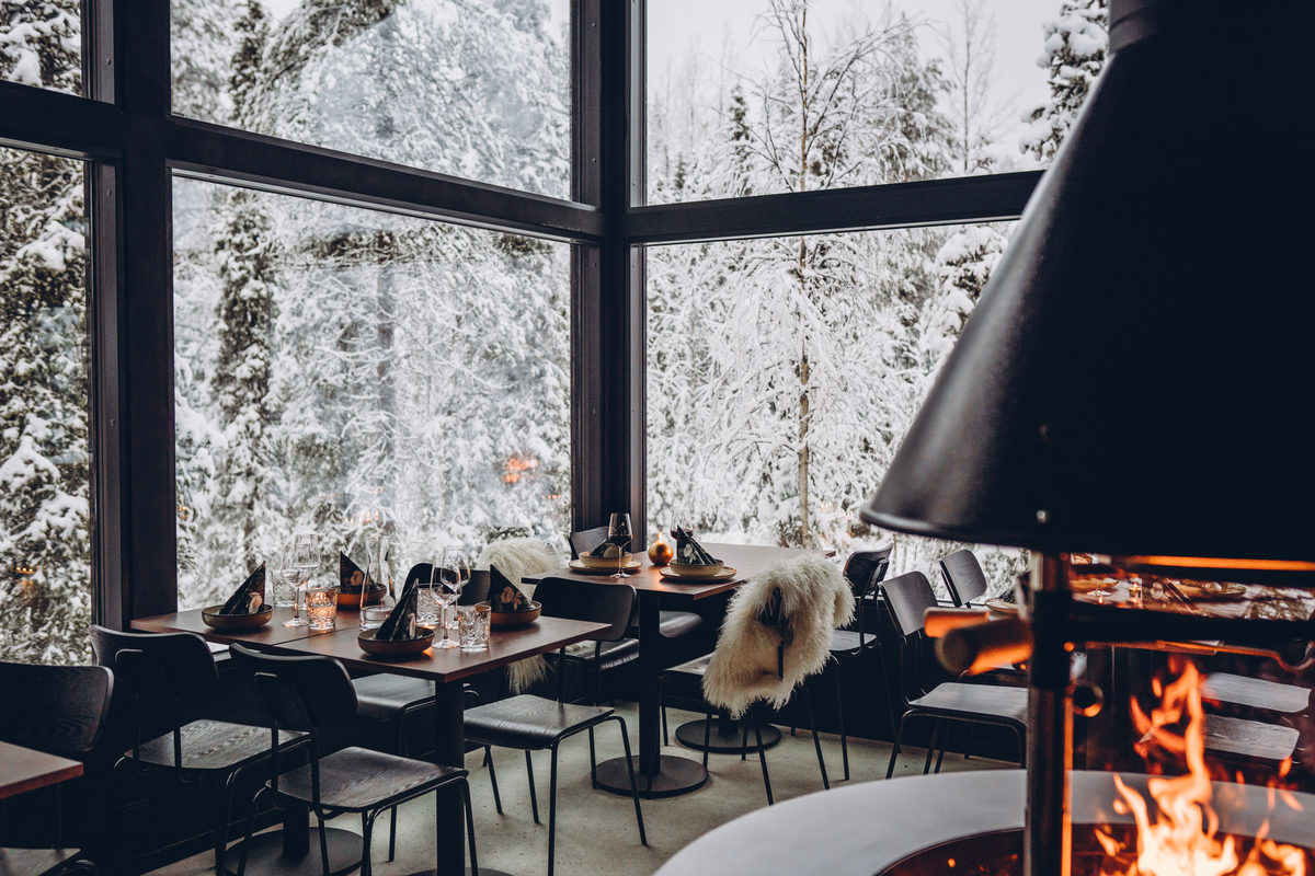 Restaurant at a Lapland resort near Levi