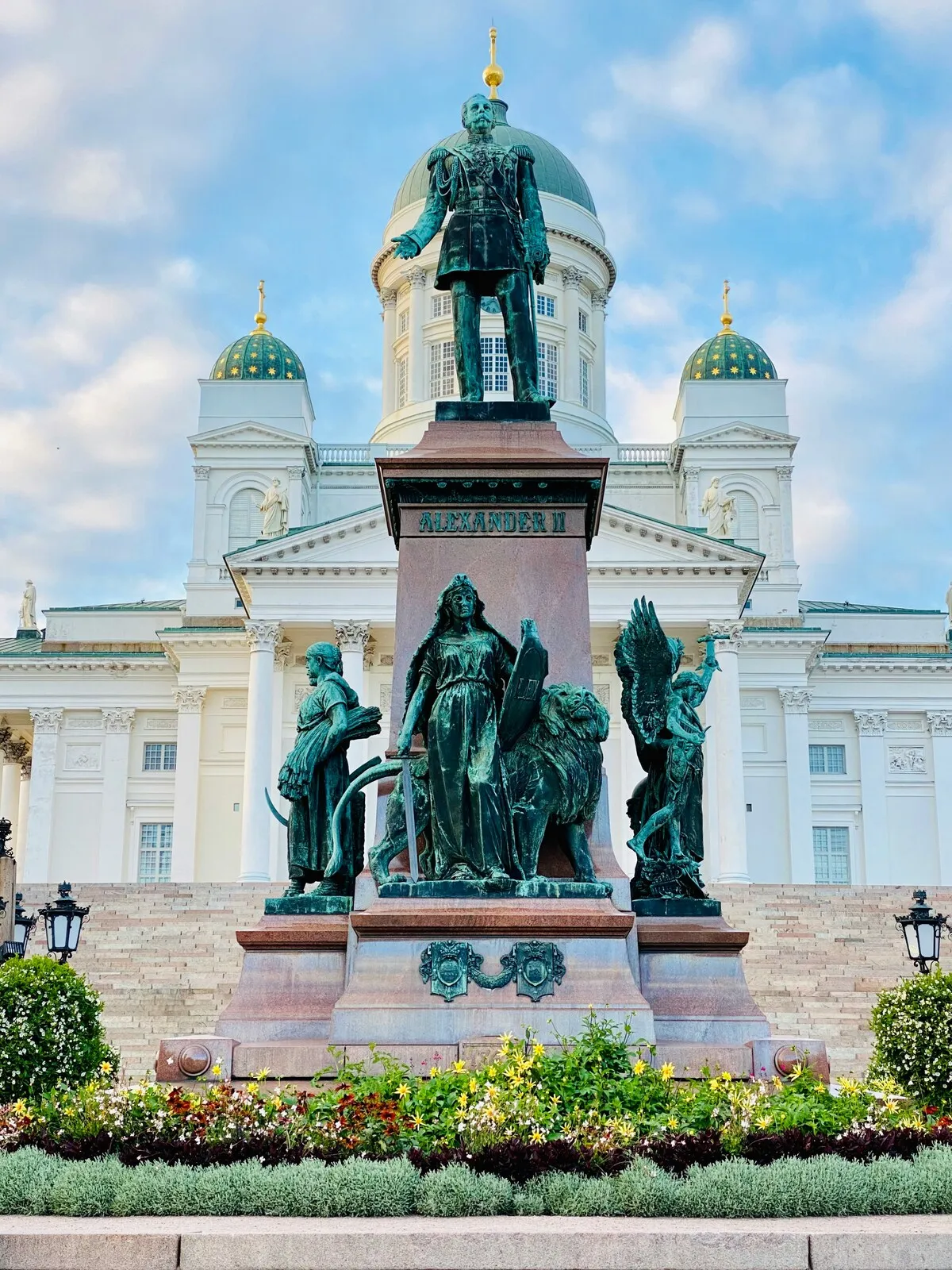 Alexander II statue in front of Helsinki Cathedral