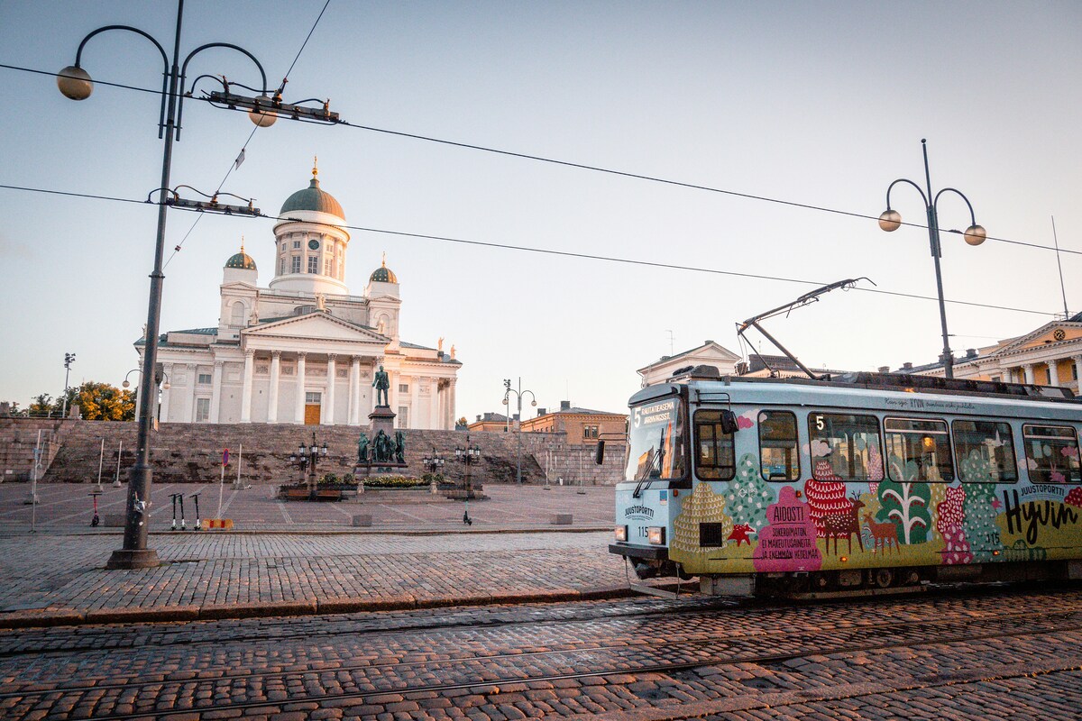 Streets of central Helsinki, Finland
