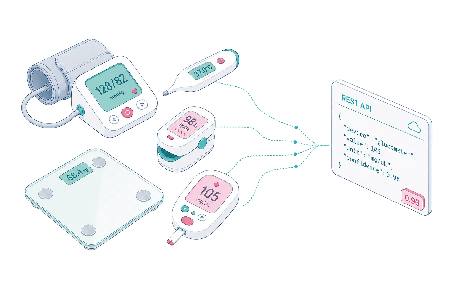 Photograph of a home medical device being read by JondaX
