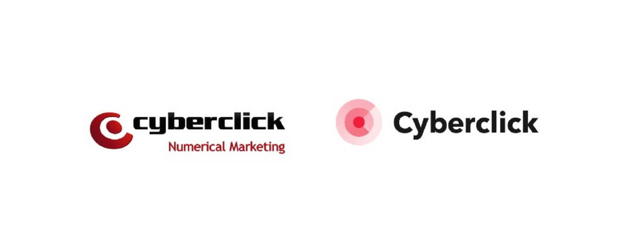 Cyberclick logo before and after.