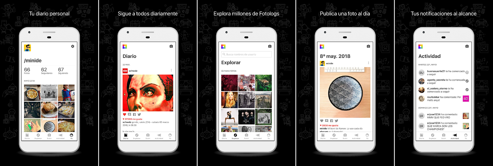 App de fotolog por Minide