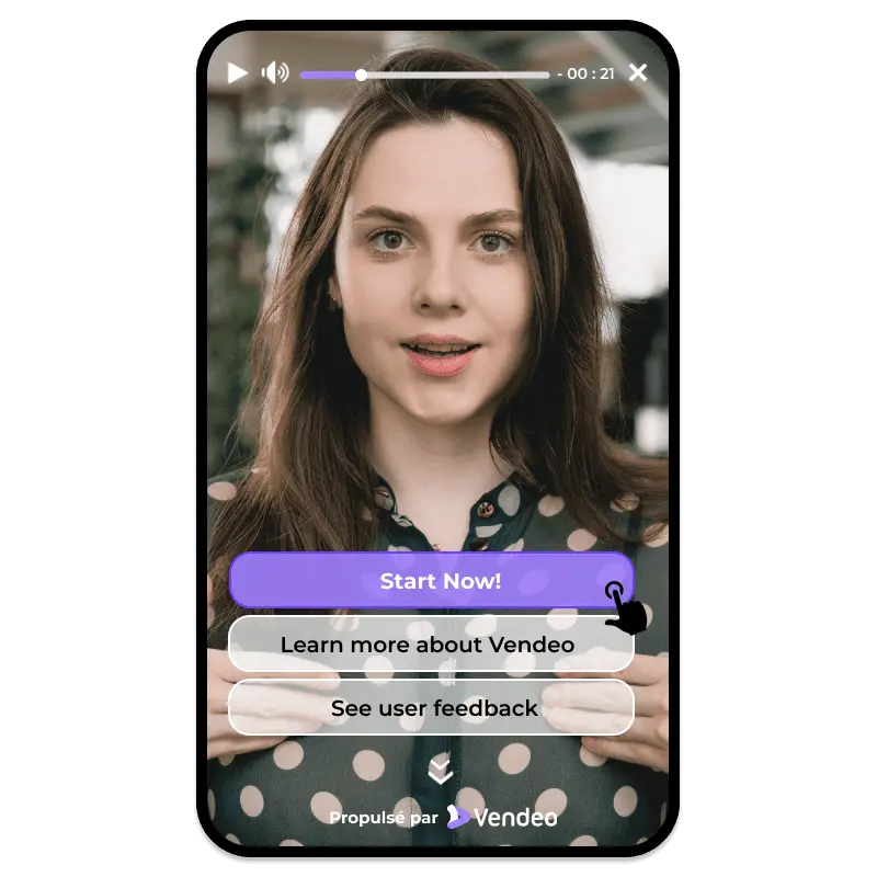 Vendeo interactive video with multiple interaction buttons