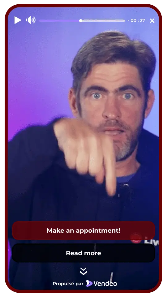 Example of an interactive video pop-up to present your offers