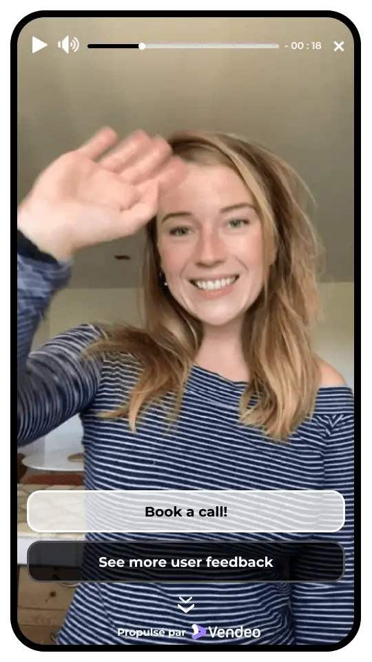 Example of an interactive video pop-up for Storytelling