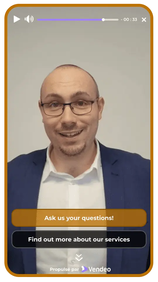 Example of an interactive video pop-up for Customer Service
