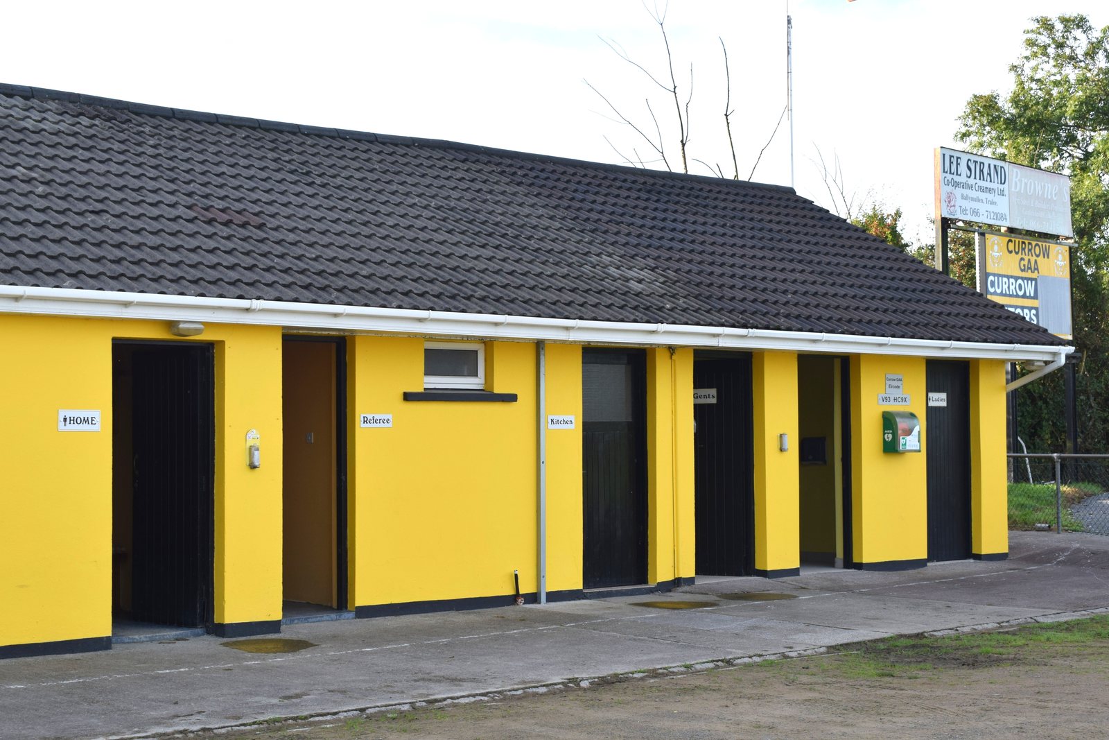 Yellow Currow GAA clubhouse and changing rooms