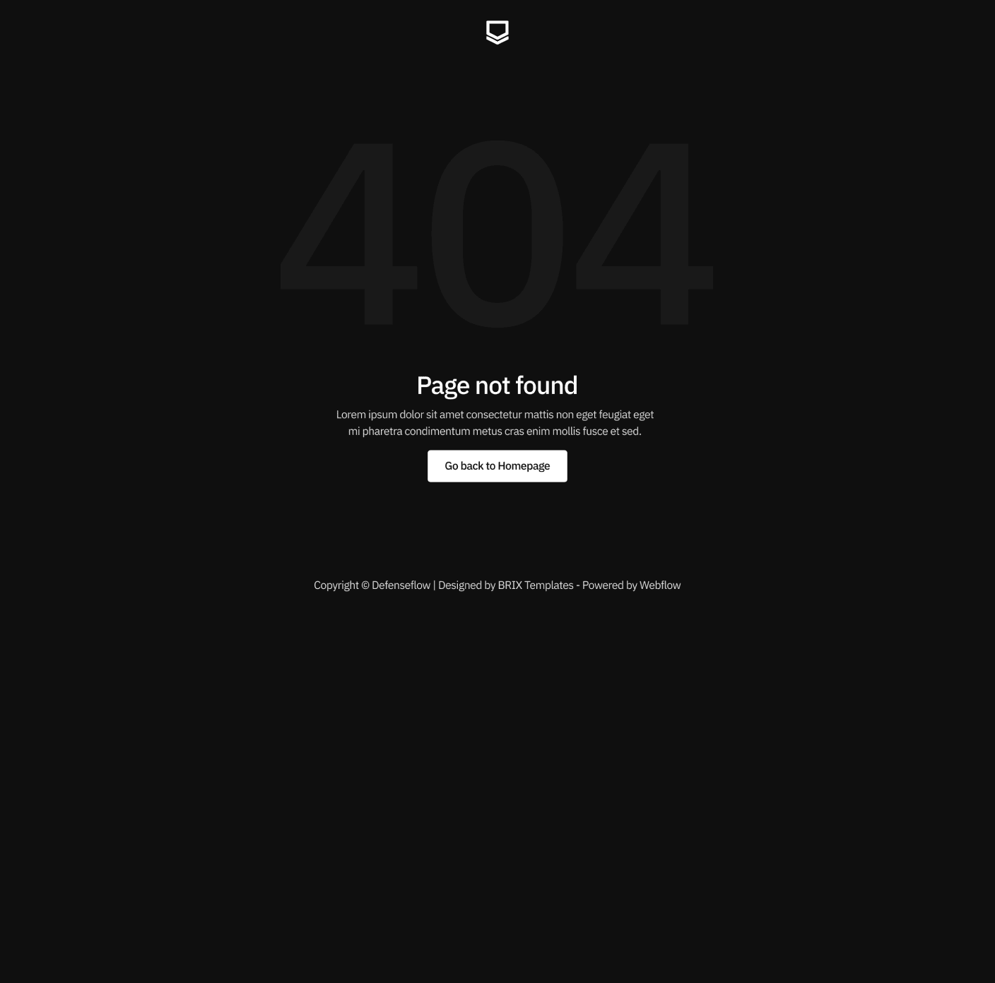 Defenseflow 404 Not Found Utility Page Defense Platform Webflow Template