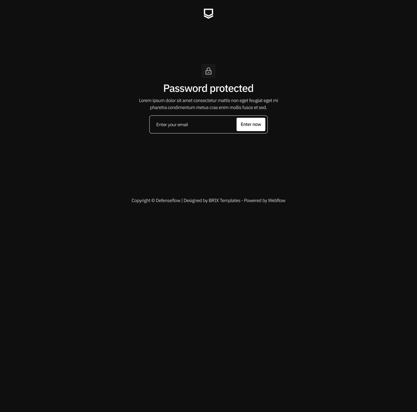 Defenseflow Password Protected Utility Page Defense Platform Webflow Template