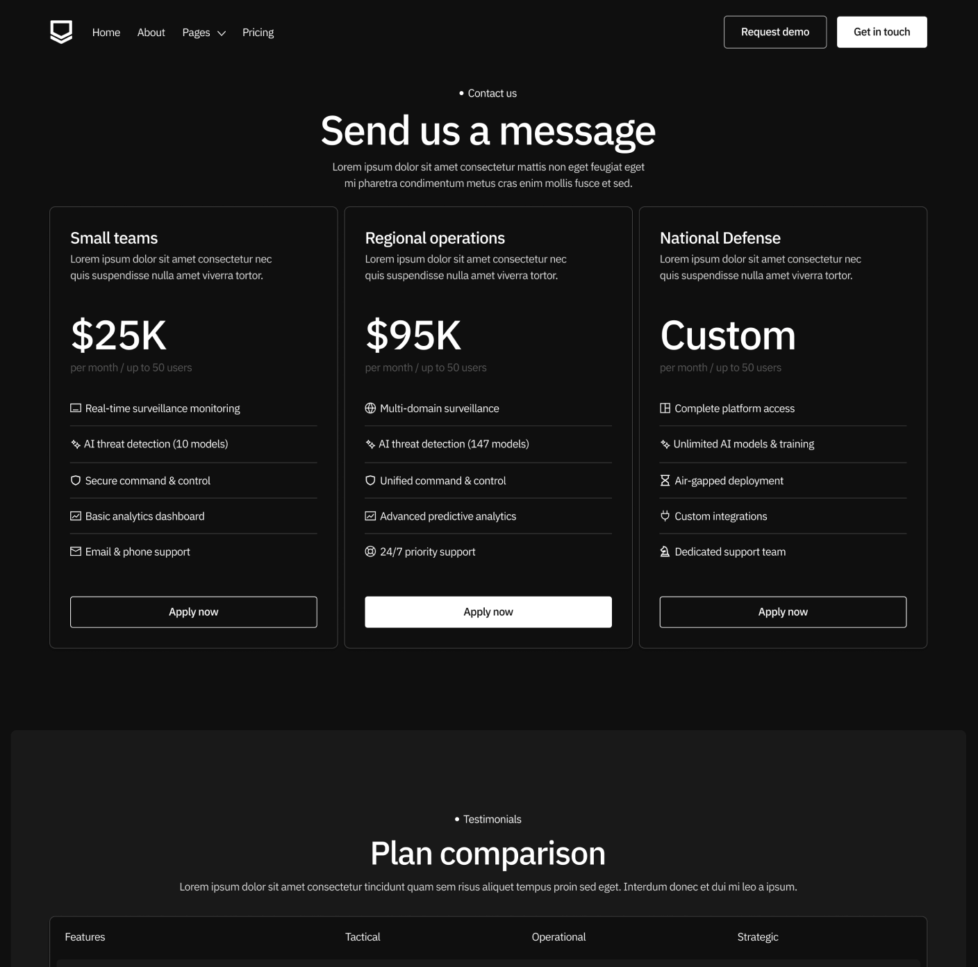 Defenseflow Pricing Main Page Defense Platform Webflow Template