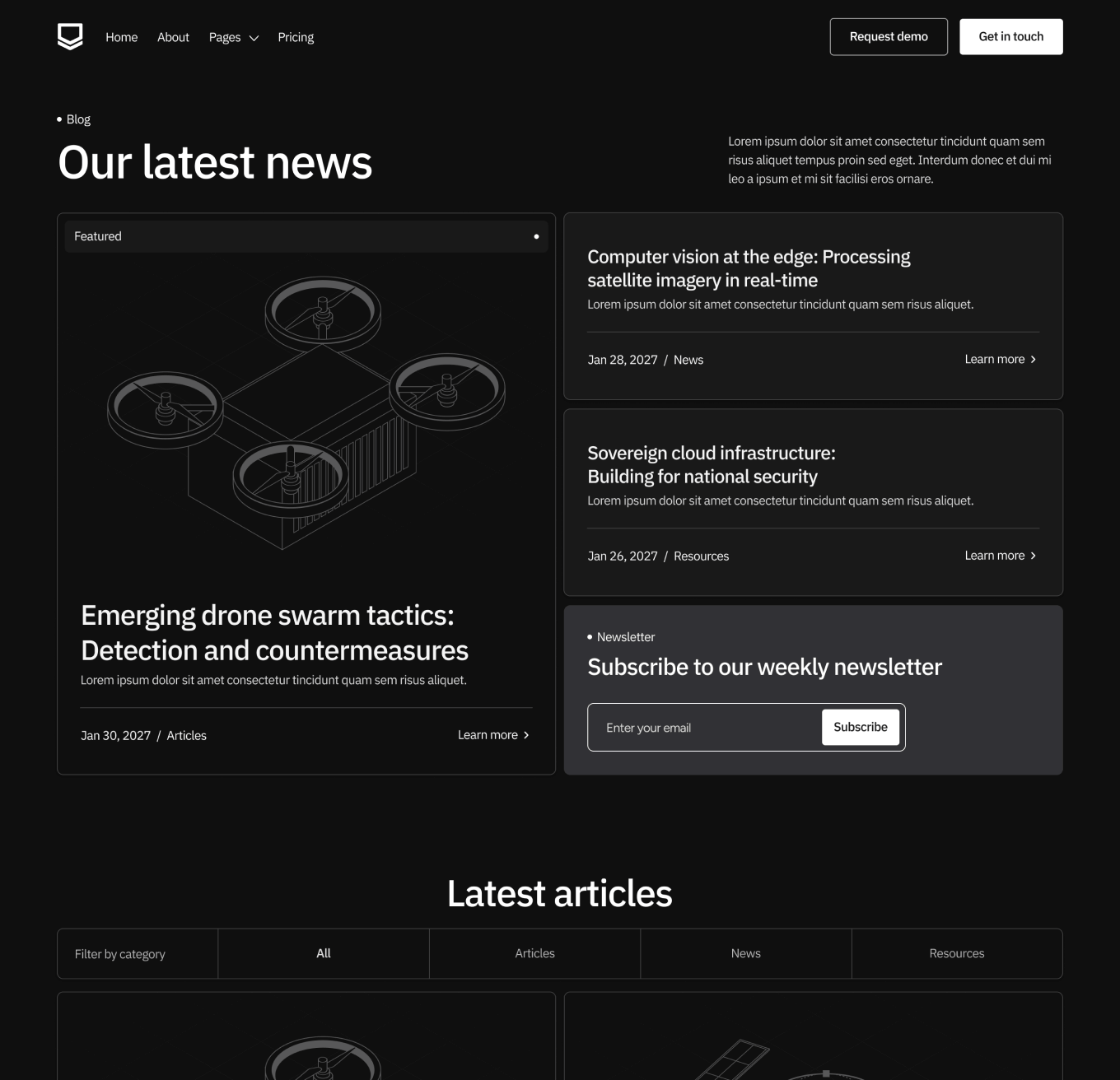 Defenseflow Blog V1 Hero Page Defense Platform Webflow Template